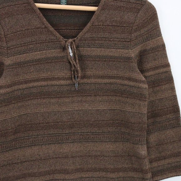 LRL Lauren Jeans Co. Sweater Womens Brown Pullover Long Sleeve Knit Size Medium - Picture 2 of 10